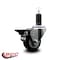 Service Caster 3'' Black Poly Swivel 1-1/4'' Expanding Stem Caster with Brake SCC-EX20S314-PPUB-BLK-PLB-114 - alternate 4